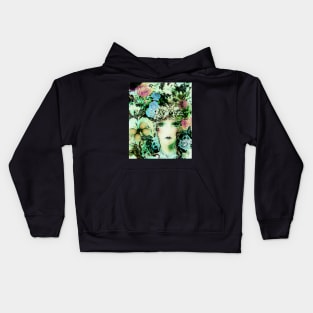 ART DECO FLAPPER COLLAGE BUTTERFLIES, BIRDS  AND ROSES Kids Hoodie